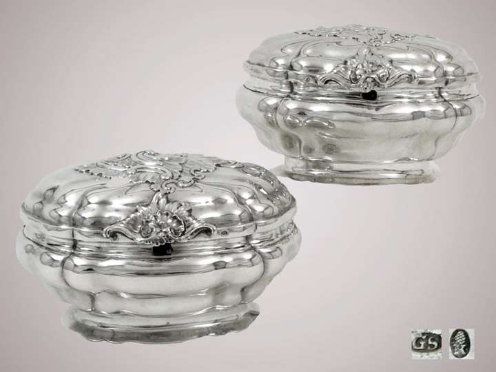 A Fine Pair of German Silver Boxes